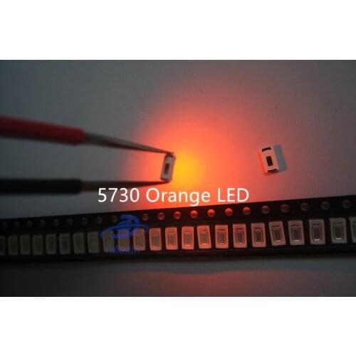 200pcs Orange/amber 5630 5730 Smd Lamps for Led Light String Ultra Bright Diode 600-610nm Surface Mount Diodes