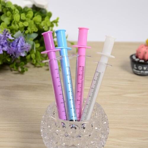 40pcs Kawaii Creative Simulation Syringe Gel Pens for School Office Supplies Kids Stationary Gift Toy Cute Gel Pen Free Shipping