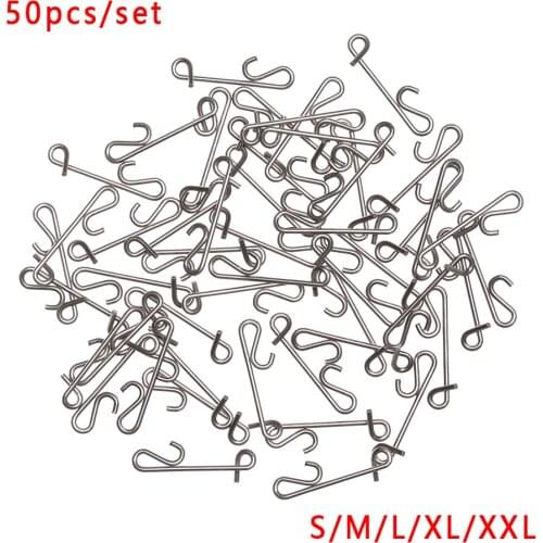 50 Pcs 5 Sizes Durable Stainless Steel Snap Knotless Connectors Fishing Line Wire Connector Fishing Pin Carp Fishing Accessories