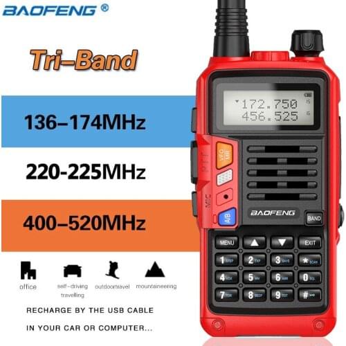 Baofeng UV-S9 Plus 10W Tri-Band 136-174/220-225/400-520MHz High Power Amateur Ham Portable CB Radio Comunicador Transmitter 5R