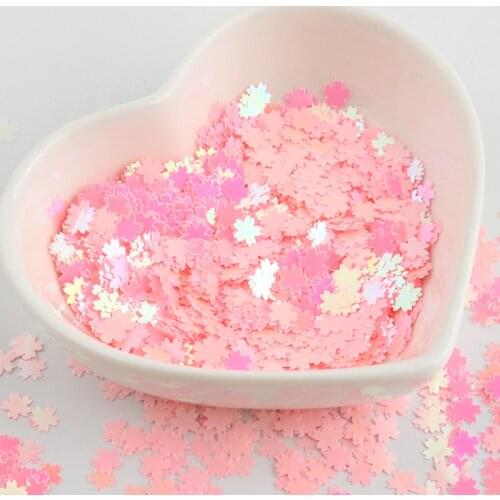 Nail Sequin Ultrathin Sequins 5mm Pink Cherry Blossoms Shape Loose Paillettes PET Paillette For Nails Art Manicure Making Crafts