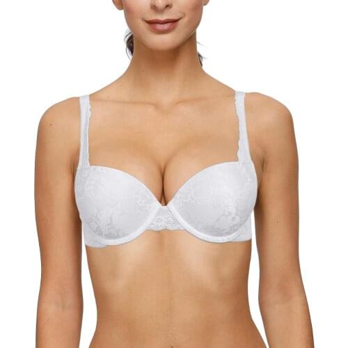 YBCG Solid White Lace Lingerie Padded Push Up Women Bra Plus Size Strength Gather Coverage Bras For Women Underwire Bralette