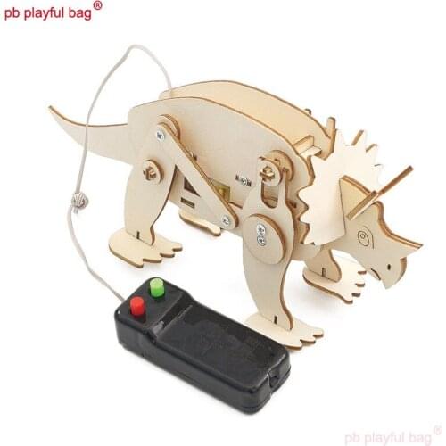 PB Playful Bag Remote control dinosaur childrens manual technology DIY Assembling the building block Triangle dragon toy UG65