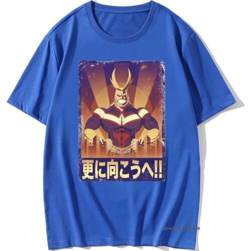 Mens T Shirt My Hero Academia Deku and All Might Manga Anime Awesome Artwork T-shirts Homme Graphic Tops Tees Cotton Camiseta