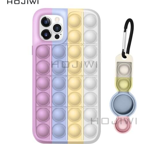 HOJIWI For Apple AirTag protective case anti-lost cover Apple Bluetooth locator tracker Keychain and silicone phone case BA09