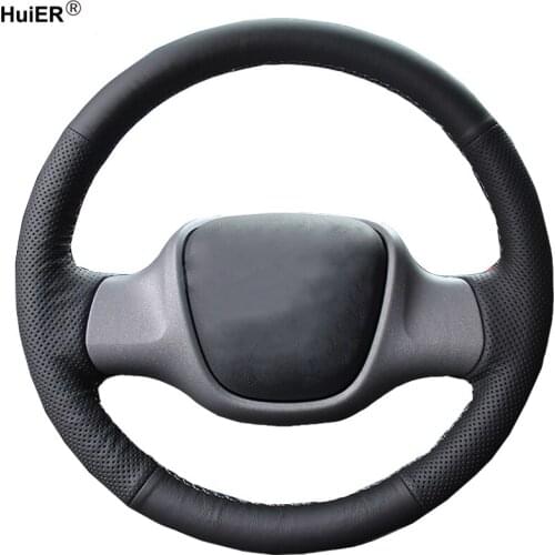 HuiER Hand Sewing Car Steering Wheel Cover Microfiber For Smart Fortwo Breathable Comfortable Car Styling Auto Car protector