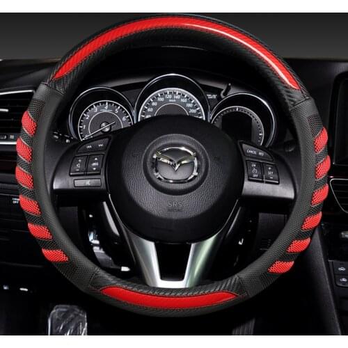 Carbon Fiber Leather Car Steering Wheel Cover Case for Mazda 2 3 Mazda 6 Axela Atenza CX-3 CX-5 CX5 CX-7 CX-9 Accessories