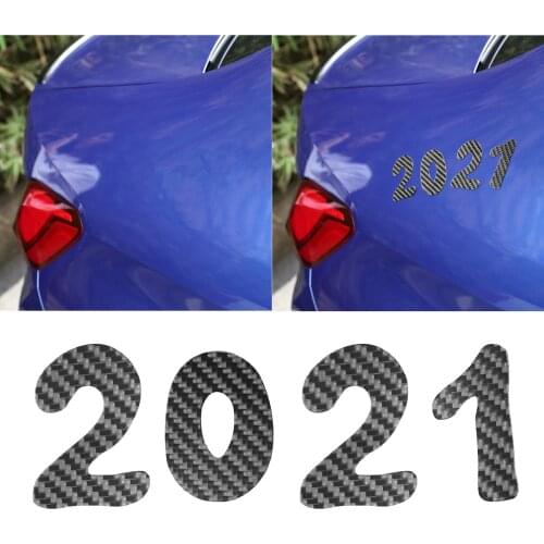 Fashion Car Sticker 2021 Number Decals Carbon Fiber Vehicle Body Accessory Decor