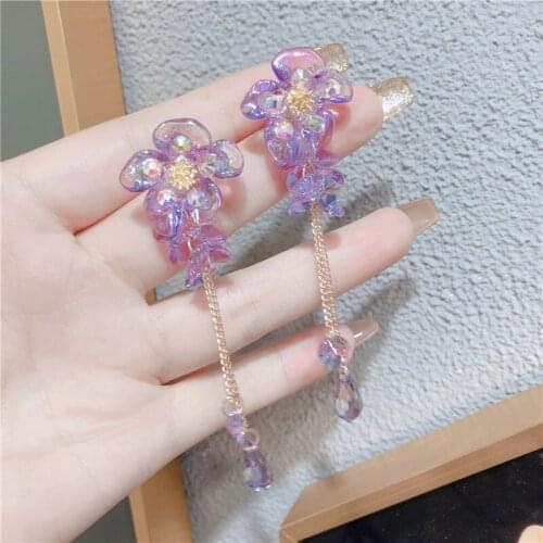 Fashion Flower Cherry Blossoms Design Lady Women Drop Earrings Jewelry