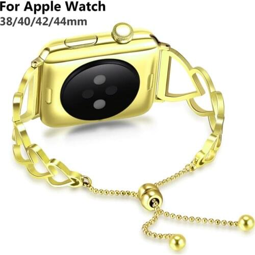 Fashion Bracelet Band Replacement for Apple Watch Band Strap 38mm 40mm 42mm 44mm Apple Watch Wrist Band Women Rose Gold Luxury