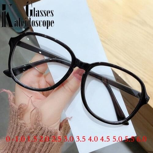 0 -0.5 1.0 1.5 2.0 3.0 4.0 5.5 6.0 Finished Myopia Glasses Men Women Fashion Oversized Eyeglasses Transparent Frame Yellow
