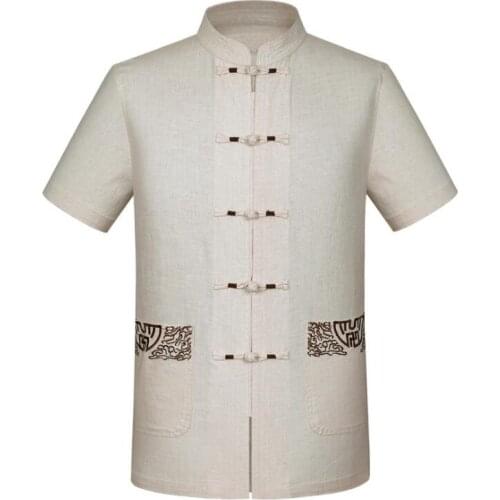 Father wear middle-aged Chinese tunic suit mens jacket men blazer man coats mens Tang suit Chinese style stand collar summer