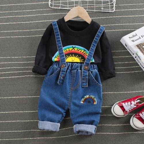 Autumn Spring Baby Boy Two Pieces Set Long Sleeve T-shirt Tops+Striped Pants Trousers Toddler Casual Outfits