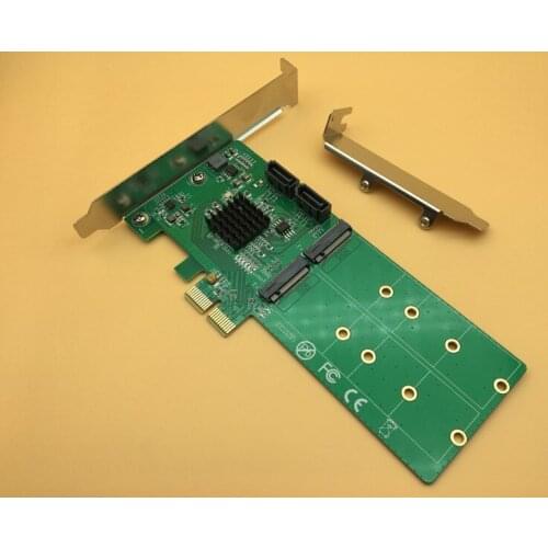 PCI-E to 2-port M.2 NGFF SSD + 2-port SATA 3.0 Raid Card Hardware RAID Cards Support RAID 0 / 1 / 10