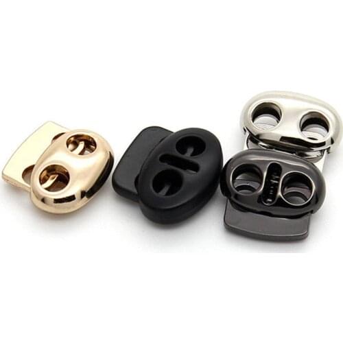 10pcs/pack 5mm Double Holes Plastic Spring Cord Locks Stoppers Sportswear Accessories