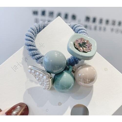 Korean Elegant Hair Rope Bracelet Scrunchie Women Elastic Hair Rubber Bands Accessories For Girls Tie Hair Ring Headdress Holder