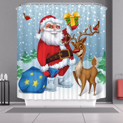Christmas Santa curtains curtain shower curtain Bathroom curtain Shower curtain Curtain Curtains for kitchen Shower curtain