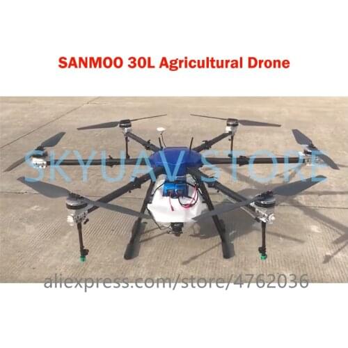 Sanmoo 30L Agricultural Spray Drone 30L/KG Use Hobbywing X9 Plus Motor JIYI K++ Flight Control Automatic Flying Drone