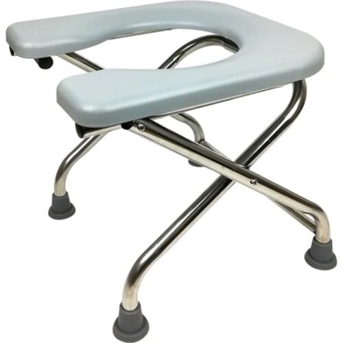Foldable Potty Chair Household Elderly and Pregnant Woman Washable Commode Chair Portable Non-slip Stainless Steel Potty Stool