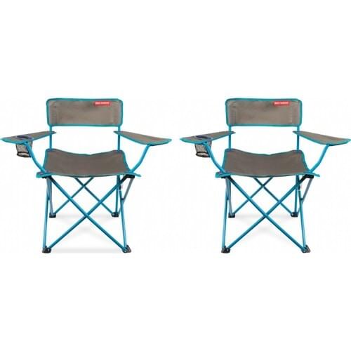 2 Pieces Camping Beach Chair Quik Chair Portable Folding Chair with Arm Rest Cup Holder Carrying and Storage Bag