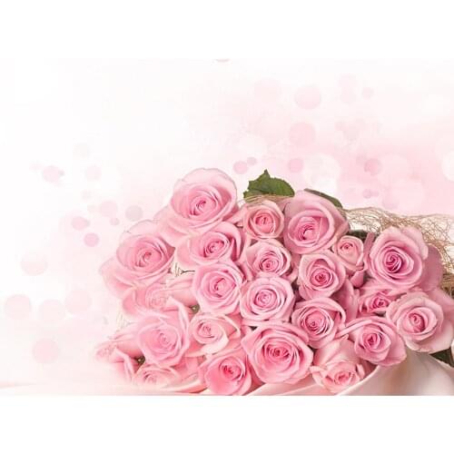 Pink Flowers Flare Bokeh Photography Background Vinyl Cloth Backdrops Photo Studio for Lovers Valentines Day Wedding Photophone