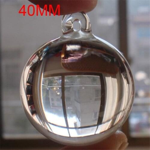 High Quality 40pcs/lot , 40mm Transparent Crystal Prism Suncatcher Pendants Glass Round Smooth Balls Light Hanging Party Balls
