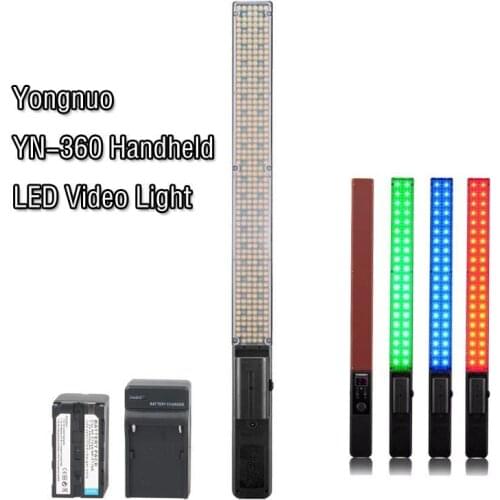 YONGNUO YN360 Handheld LED Video Light 3200k 5500k RGB Colorful + BATTERY SUIT
