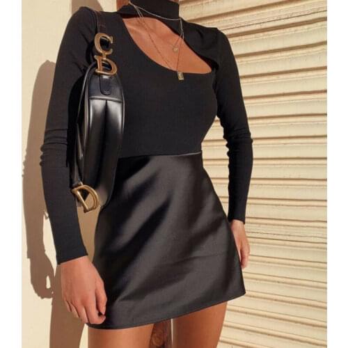 Women Long Sleeve Solid Color Bodysuit Stretch Leotard Tops T shirt Turtleneck Jumpsuit