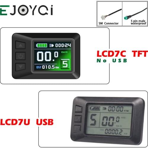KT Ebike Display LCD7 LCD7C TFT 36V 48V Electric Bicycle Panel LCD Display Smart Control Ebike LCD Display with USB