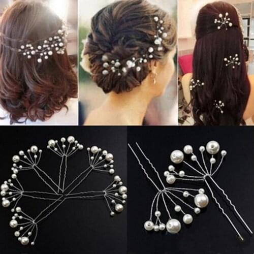 1Pc Fashion Bride Pearl Hair Clip Wedding Hairpin Hair Styling Accessories Women Elegant Barrettes Flower Headdress
