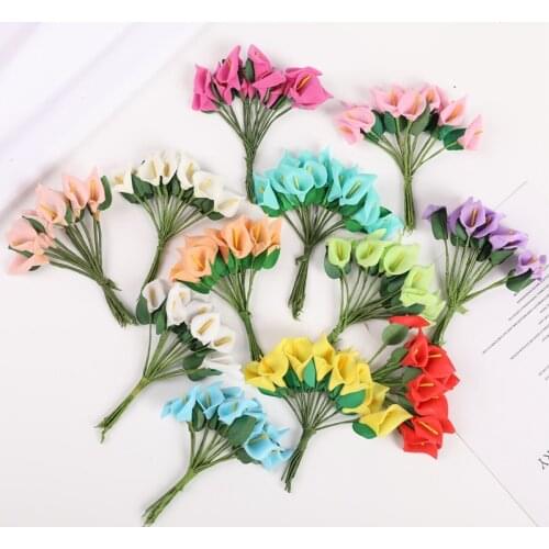 12 pieces Artificial Calla Lily Home decoration accessories Wedding decoration Garland Christmas Candy boxes Flower arrangement