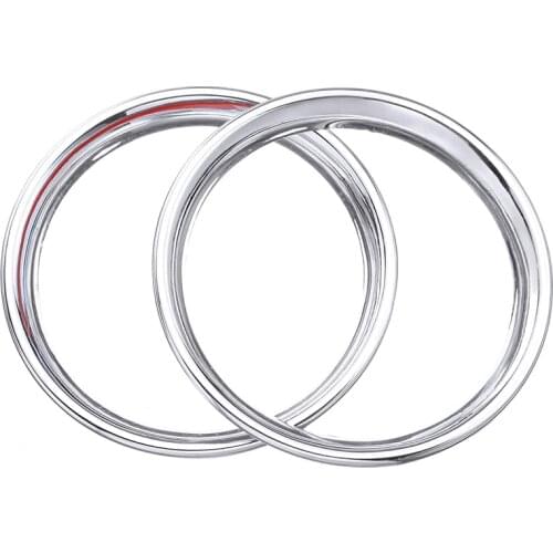 2pcs Chrome Silver Auto Air Vent Insert Ring Cover Trim Gauge Accessories For Nissan Versa Latio 2012-2017