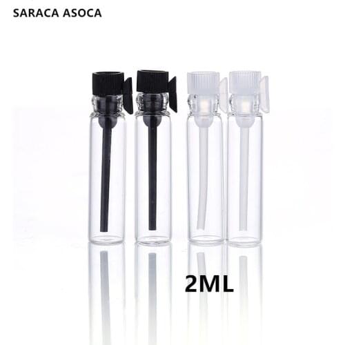 200pcs 3ML 2ML 1.5ml 1ml Clear Mini Glass Perfume Bottle Small Oil Spray Container Trial Installed Glass Perfume Test Vial
