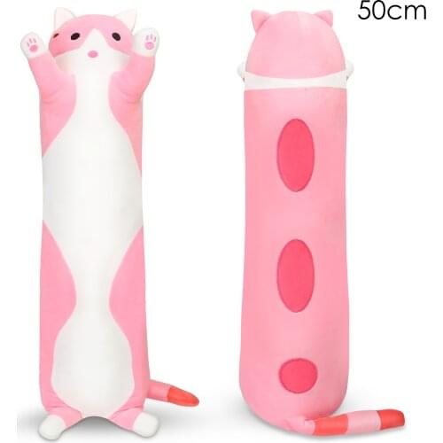 50/70/90cm Stuffed Toys Long Cotton Cute Cat Shape Doll Comfort Plush Toy Soft Sleeping Pillow UD88