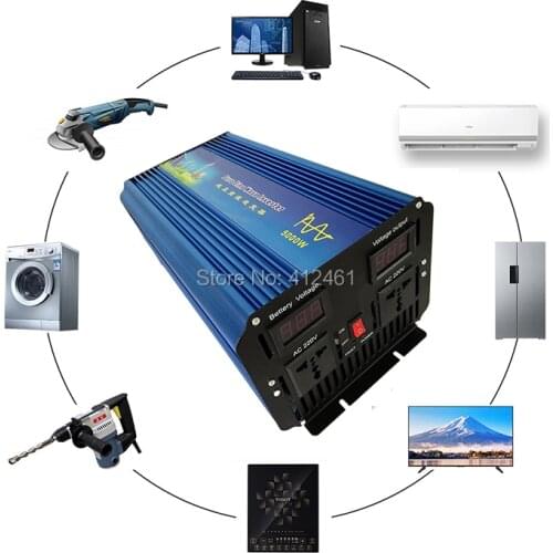 Free Shipping 5000W peak 10000W 12VDC 120V/230VAC 50Hz/60Hz Peak Power 10000W Pure Sine Wave Solar Inverter or Wind Inverter