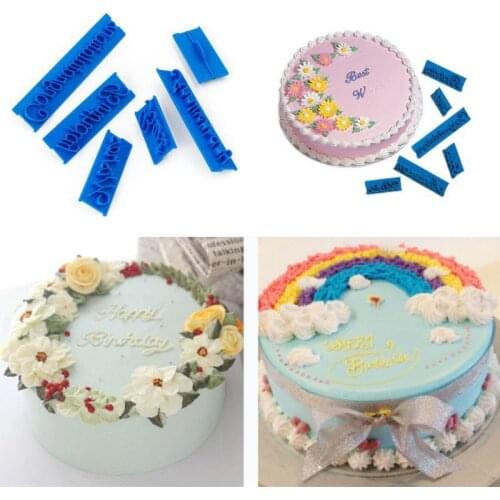 6PCs/ Set Characters Alphabet Number Impress Set Cookie Biscuit Stamp Embosser Cutter Fondant DIY Soap Decoration Easter Decor