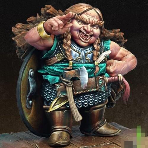 70mm Unpainted Evelina Shieldbreaker Q Version GK Resin Figure Scale Model Kit Resin Colorless Self-Assembled Toy No.115