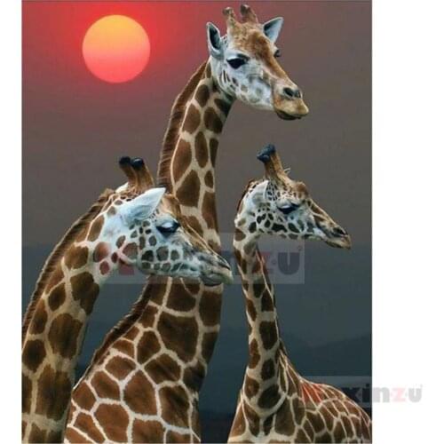 5D DIY Full Square/Round Drill Diamond Painting "giraffe Animal" Embroidery Mosaic Cross Stitch Wall Stickers Decor Gift SF103