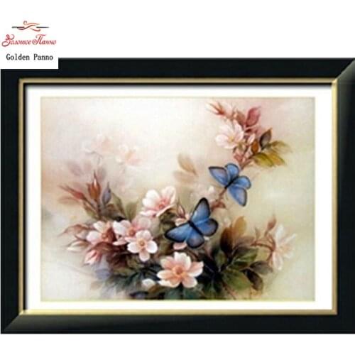 Golden panno,5D,diy diamond embroidery,Full,square,Diamond Painting,Cross Stitch,3D,diamond,Mosaic,Needlework,Blue Butterfly 25Q