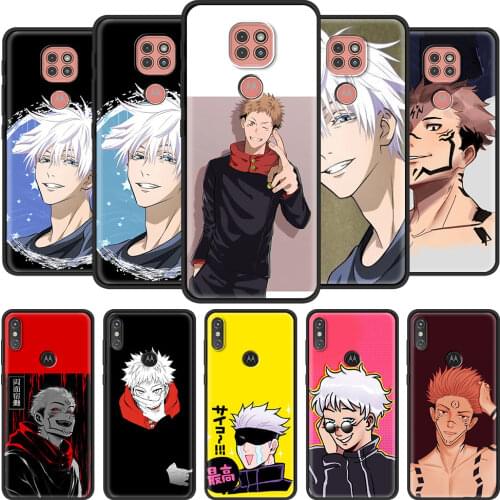 Cute jujutsu kaisen Anime Phone Case for Motorola Moto G8 G9 Plus Play One Fusion+ Edge G Stylus Power E6s E Cover Black Shell