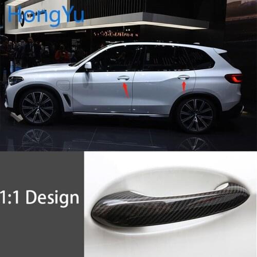 For BMW x5 G05 30i 40i 2019 2020 Auto Exterior Carbon Fiber Made Door Handle Cover Sticker Decorations Overlay Trim