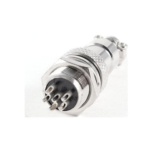 GX12-6 6Pin Male 12mm Screw Mounting Cable Connector Aviation Plug