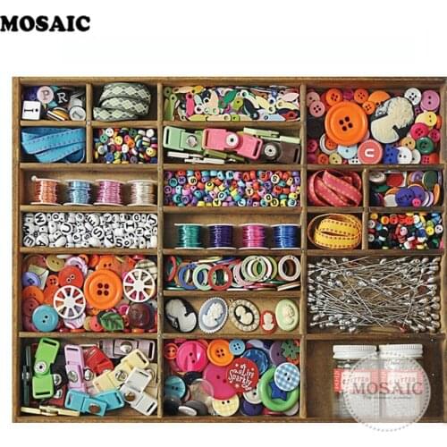 Full Square Drill 5D DIY Diamond Painting "Christmas Button" 3D Embroidery Cross Stitch Mosaic Decor