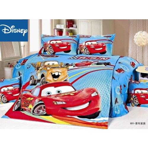 Disney McQueen Cars Comforter Bedding Set Single Size For Boys Bed Decor Twin Quilt Covers Flat Sheet 3/4 Pcs Discount Hot Sale