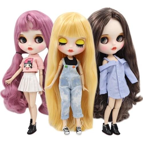 ICY DBS Blyth Doll 1/6 bjd customized face custom doll white skin joint body new matte face with teeth eyebrow 30cm