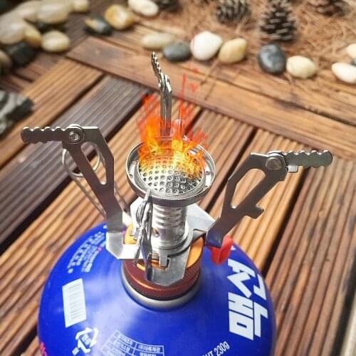 Mini Stoves Outdoor Camping Portable Small Gas Stove Cooking Hiking Picnic Equipment Folding Camping Gas Stove Propane Burners