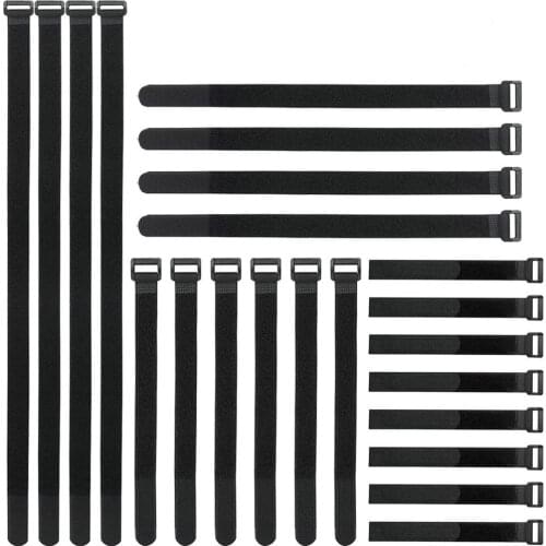 50pcs Reverse buckle Magic tape velcros Adhesive tape strap sticky Line finishing bundling belt nylon tape hook loop fastener