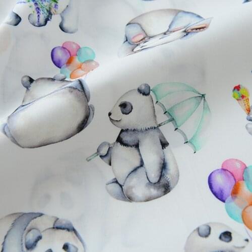 Cartoon Lovely Panda 100% Cotton High Quality Soft Fabric Sewing Quilting Needlework Material DIY Handmade for Kids