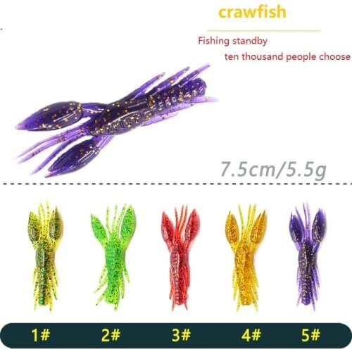 1-4pcs/lot Soft Shrimp Bait Silicone Worm 7.5cm 5.5g Fishing Lures Attractive Fishy smell Swivel Jig Wobbler Bass Fishing Tackle