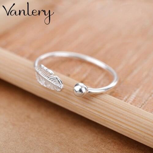 New Trendy Personality Punk Feather Rings For Women Lady Resizable Size Rings Party Jewelry Charm Gifts